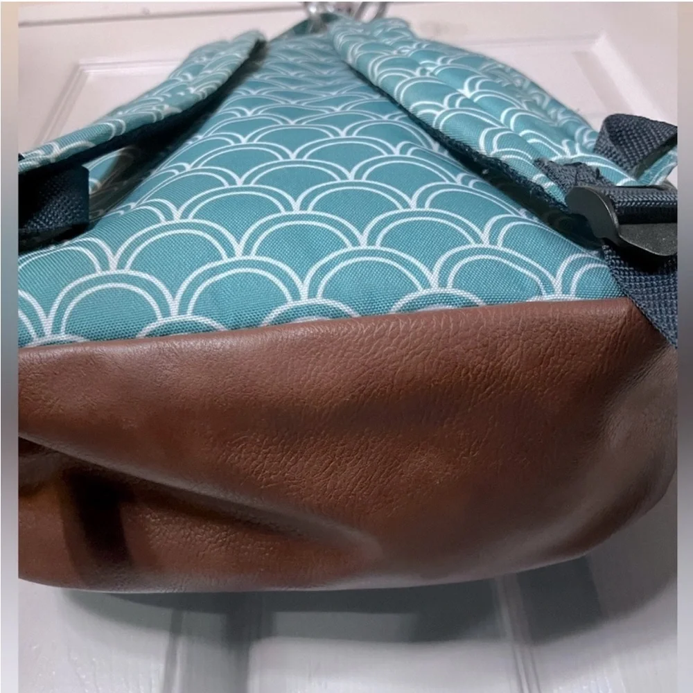 Teal mermaid Patterned Backpack